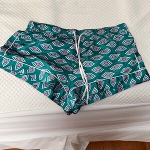 Victoria's Secret Teal and Pink Patterned Pajama Shorts